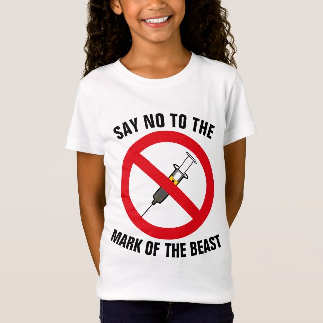 CAMISETAS INFANTIS CRISTÃS MARCA DA BÊSTA (Frente)