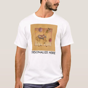 Camisetas Leves do Mens - Carousel Giraffe