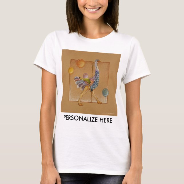 Camisetas leves femininas - Carousel Ostrich (Frente)