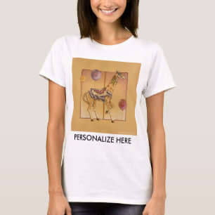 Camisetas Leves Femininas - Girafa de Carrossel