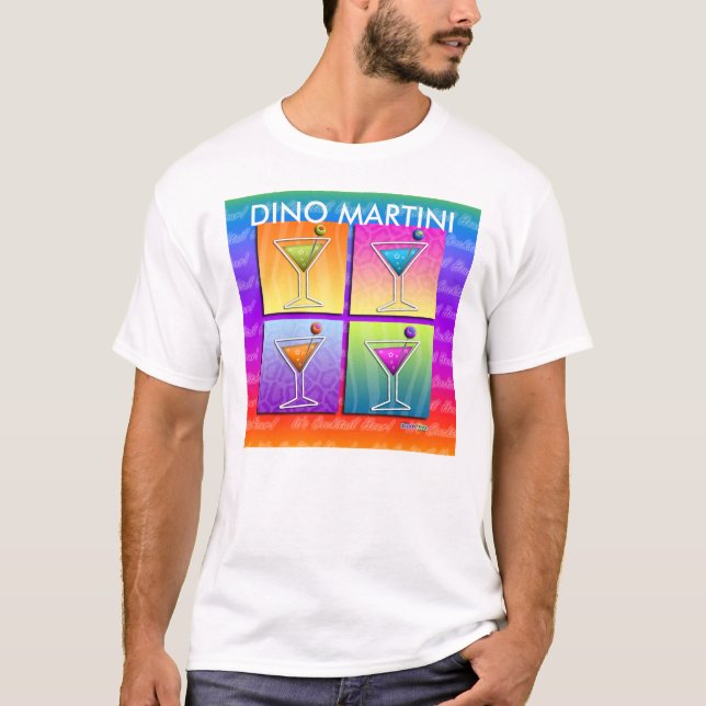 Camisetas Leves Masculinas - Martinis Pop Art (Frente)