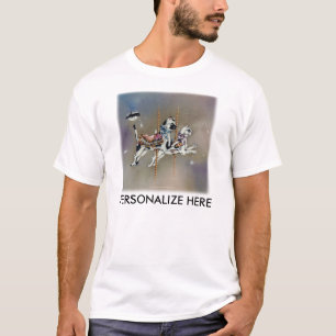 Camisetas leves para homens - Carousel Cats SQ