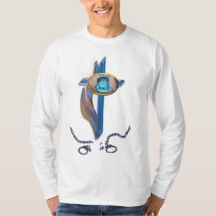 Camisetas masculinas da cruz de Jesus