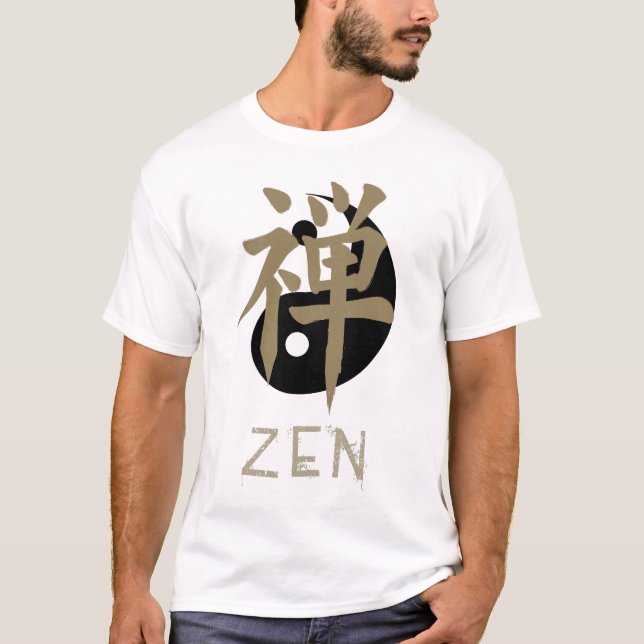 Camisetas masculinas de yang do yin do zen (Frente)
