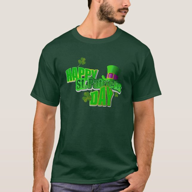 Camisetas masculinas do dia de St Patrick feliz (Frente)