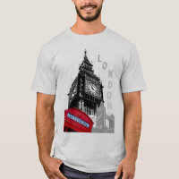 Camisetas masculinos London Big Ben Clock Tower Mo