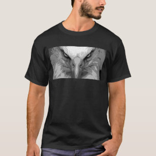 Camisetas Negra Águia Animal Face Modelo Moderna