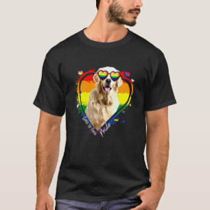 Camisetas Orgulho Gay Coração Arco-íris Golden Ret