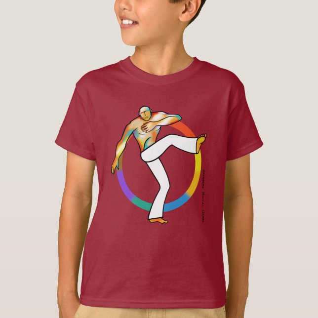Camisetas para crianças com desenhos de capoeira (Frente)