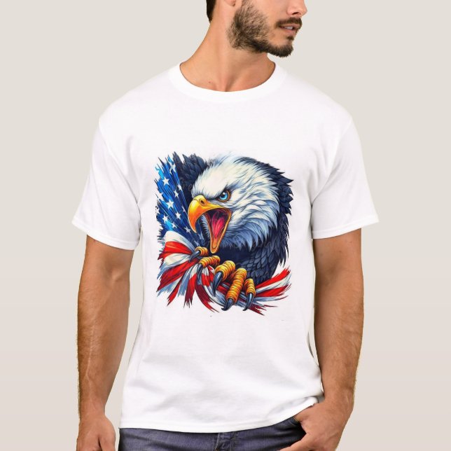 Camisetas Patrióticas de Águia - Americano Negrito (Frente)