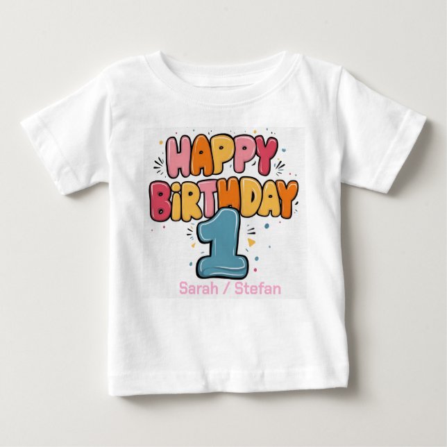 Camisetas Personalizadas - 1º aniversário (Frente)