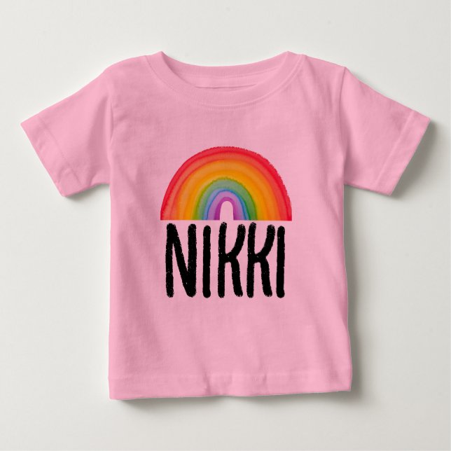 CAMISETAS PERSONALIZADAS COM NOME ARCO-ÍRIS PARA M (Frente)