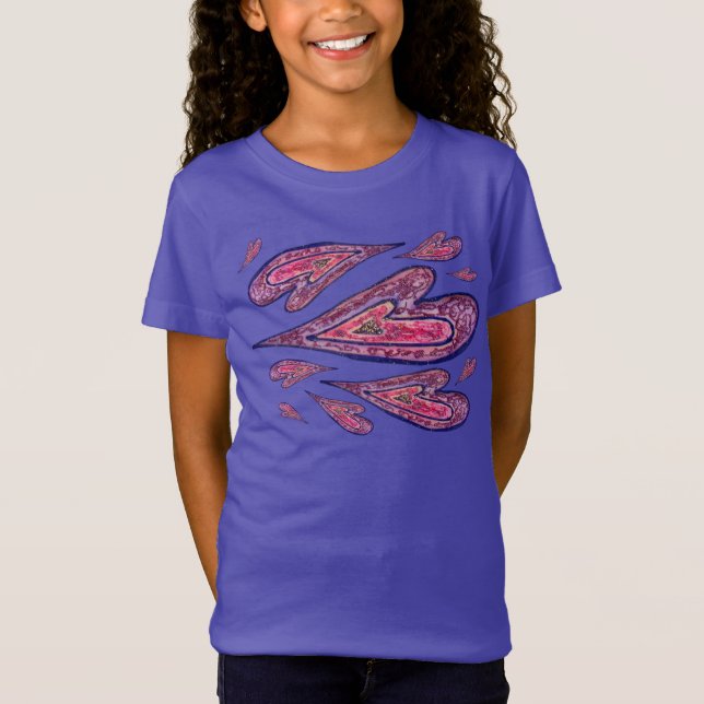 Camisetas personalizadas de Arte com Corações Rosa (Frente)