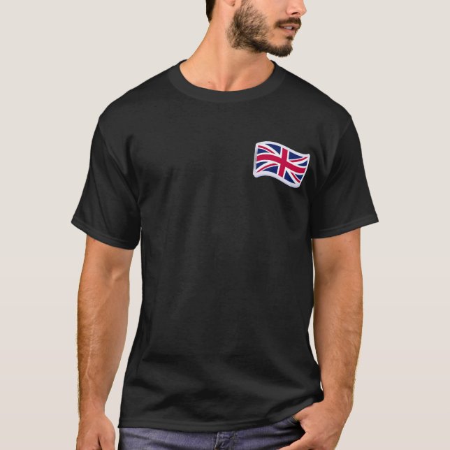 Camisetas Pretas Masculinas com Union Jack (Frente)