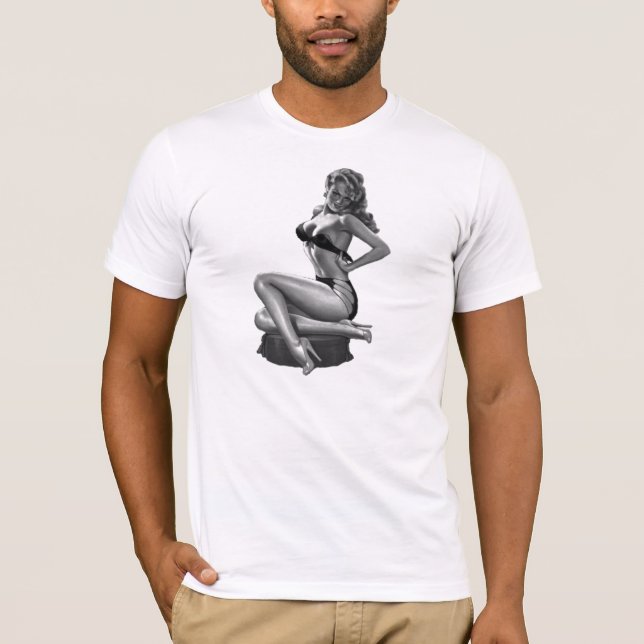 Camisetas Preto Branco Pin up Garotas (2) (Frente)