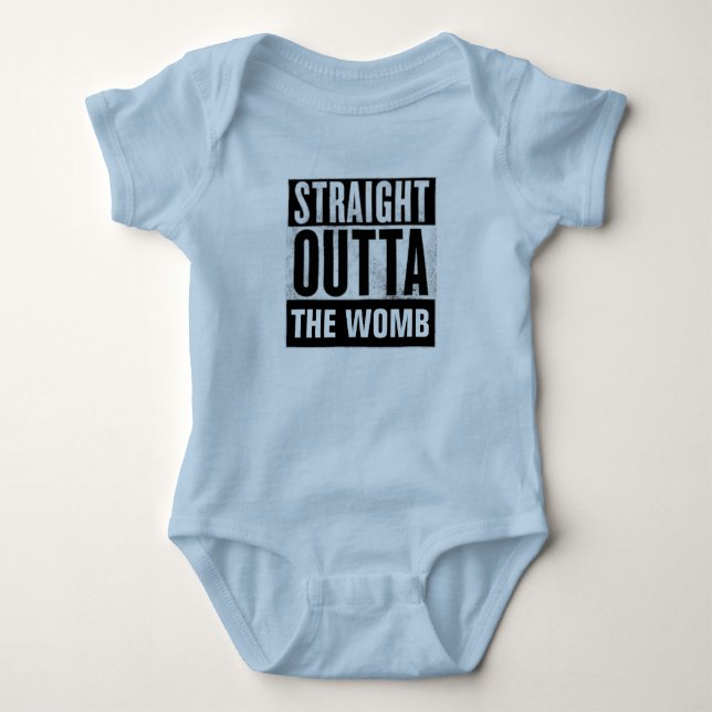 Camisetas SAINDO DIRETO DO ÚTERO, BEBÊ (Frente)