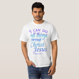 Camisetas Versículo da Bíblia Posso Fazer Todas as