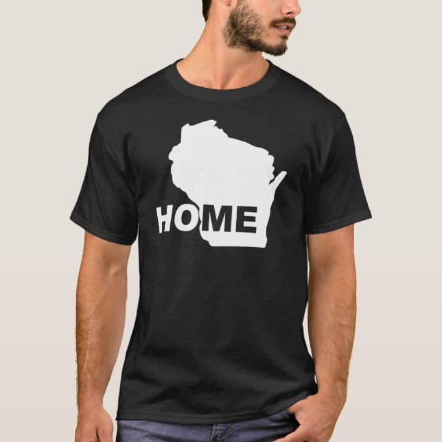 Camisetas Wisconsin Casa Longe do Estado (Frente)