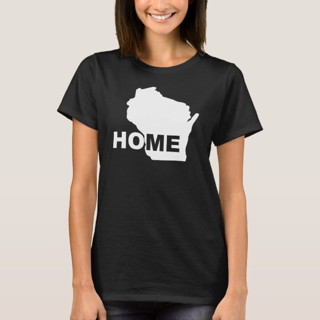 Camisetas Wisconsin Lar Longe do Estado (Frente)