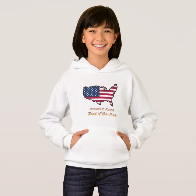 Camisola com Capuz Freedom Is Power Kids (Frente Completa)
