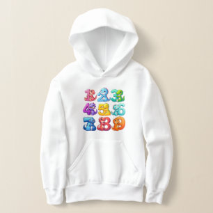 Camisola de capuz de matemática com números colori