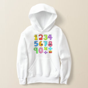 Camisola de capuz de matemática com números colori