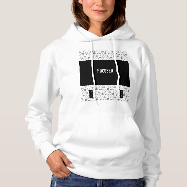 Camisola de Cinza focada Hoodie Top (Frente)