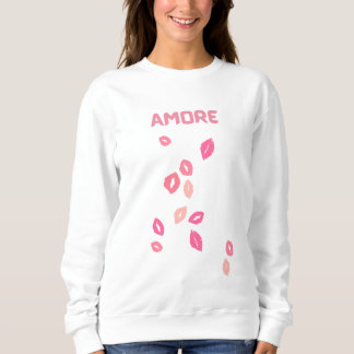 Camisola de Moletom Amore Lip Print
