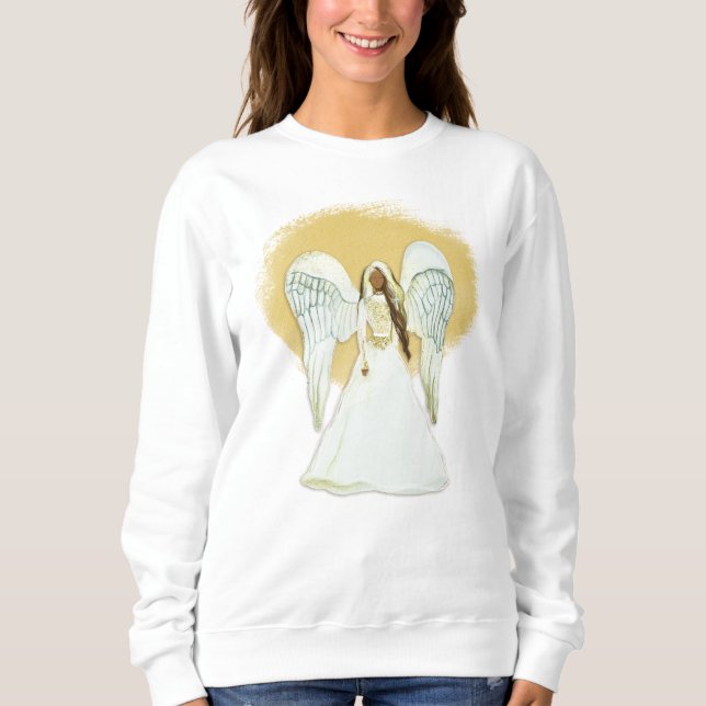 Camisola de Moletom Anjo Afro-Americano (Frente)