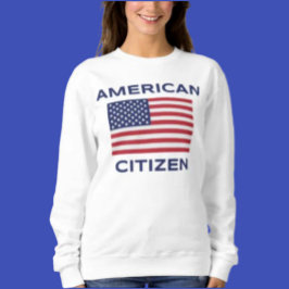 Camisola de Moletom com Bandeira Americana em Dest