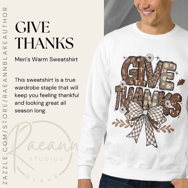 Camisola de Moletom Masculina "Agradeça" Quente (Criador carregado)
