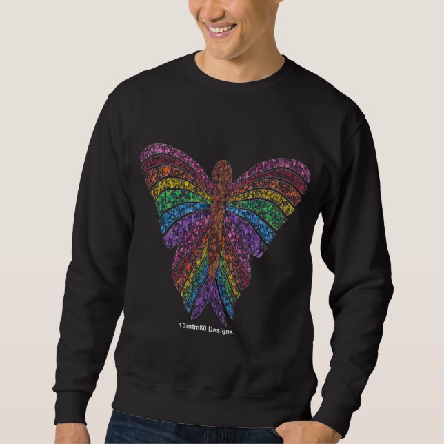 Camisola de Moletom Masculina Rainbow Butterfly (v (Frente)