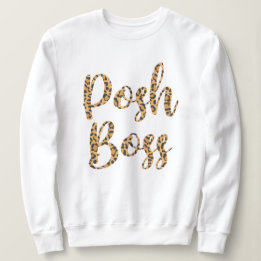 Camisola de Pullover Impresso de Posh Boss Leopard