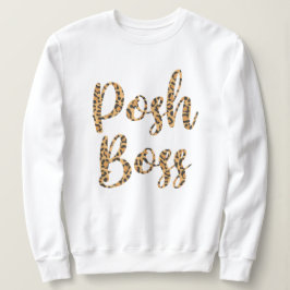 Camisola de Pullover Impresso de Posh Boss Leopard