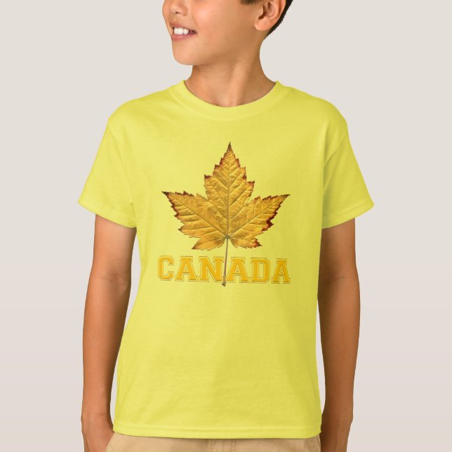 Camisola do Canadá para Crianças Camisas Varsity d (Frente)