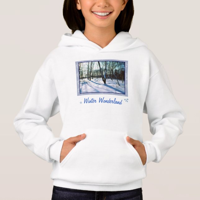 Camisola Hoodie Hoodie "Wonderland de inverno" (Frente)