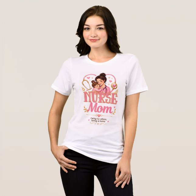 Camisola Rosa Dourado Enfermeira Mãe (Frente Completa)