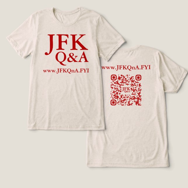 CAMISTURA DE Triplo Blend Q&A JFK (Design Frente e Verso)