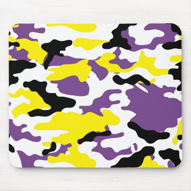 Camo amarelo ultravioleta e dourado Mousepad (Frente)