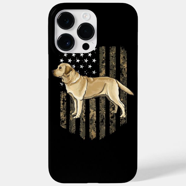 Camo American Flag Yellow Labrador Retriever (Verso)