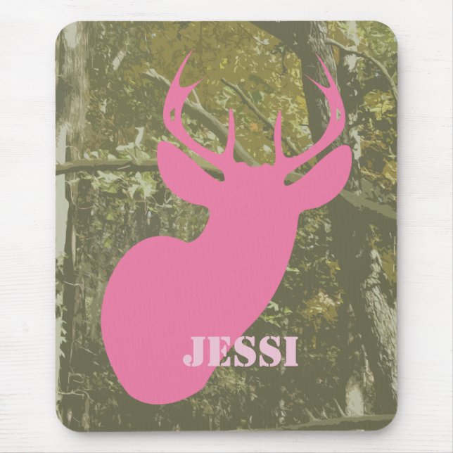 Camo & cervos cor-de-rosa Mousepad (Frente)