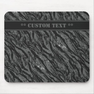 Camo cinzento listrado Mousepad com rotulação