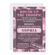 Camo Convite de aniversário, Exército, Missão