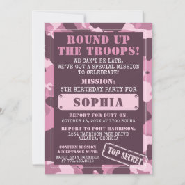 Camo Convite de aniversário, Exército, Missão