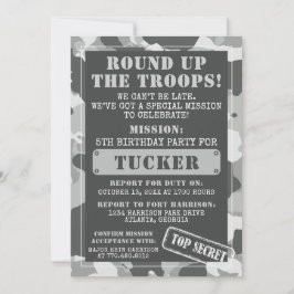 Camo Convite de aniversário, Exército, Missão