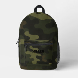 Camo Earthy Green Busca Realces Pretos Modernos