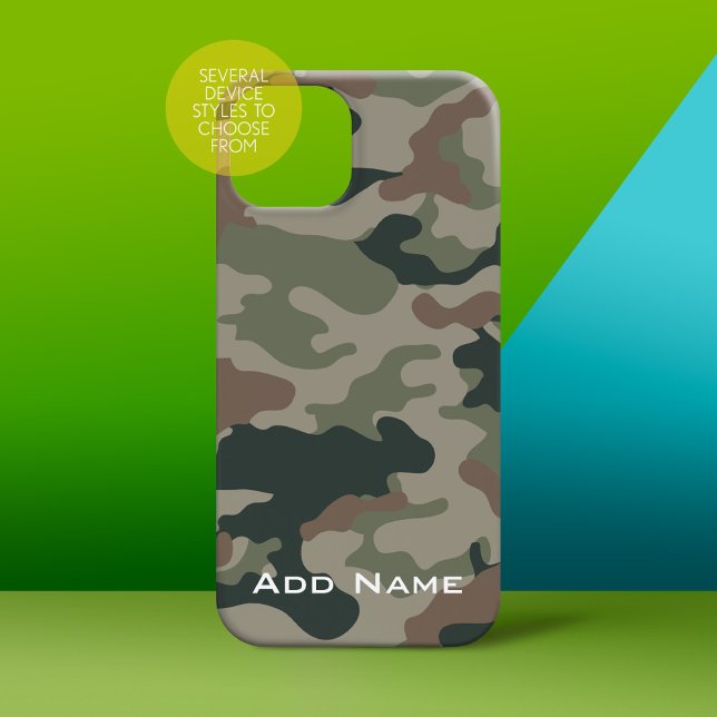 Camo Pattern para caçadores ou militares com Nome (Personalized Phone Case - subtle name)