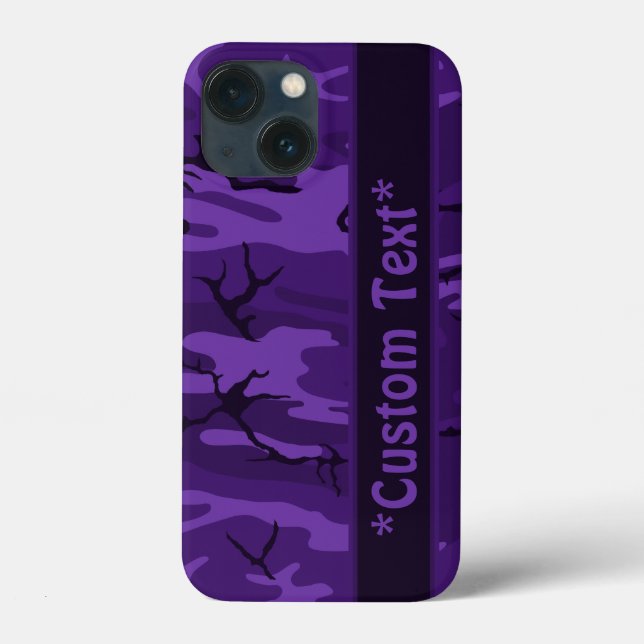 Camo Roxo Escuro com Texto Personalizado (Verso)