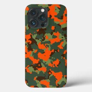 Camo verde com a laranja da chama da segurança