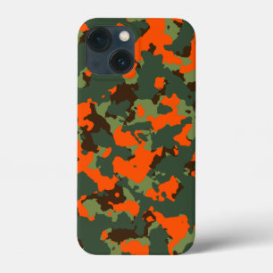 Camo verde com a laranja da chama da segurança